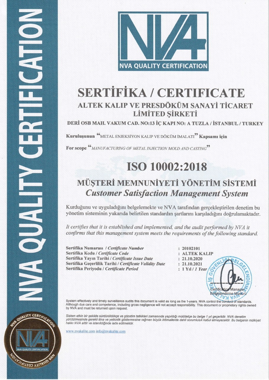 iso-10002 | Altek Kalıp